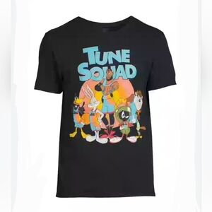 Space Jam Tune Squad T-Shirt Men's Large LeBron Looney Tunes Black Short Sleeve